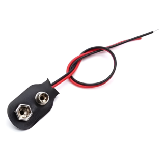 Adaptador para batería 9V 6F22, cables sueltos y broche 9V