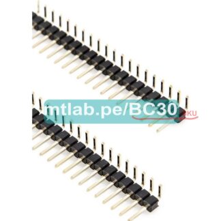 10 Espadines macho - macho en angulo recto 1x40 2.54mm