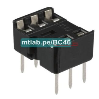 Zócalo / socket para circuito integrado de 6 pines, separación pin a pin 2.54mm, IC square hold, para pines cuadrados.