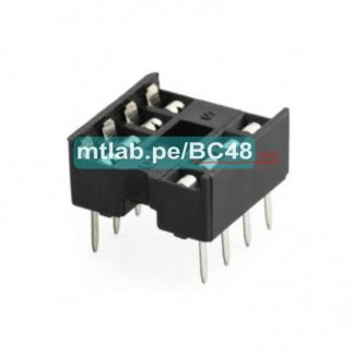 Zócalo / socket para circuito integrado de 8 pines, separación pin a pin 2.54mm, IC square hold, para pines cuadrados.