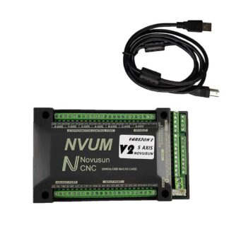 Controlador CNC marca Novosun NVUM V2.1 para 5 ejes (5 GDL), conexión USB, frecuencia de pulsos de 200 kHz