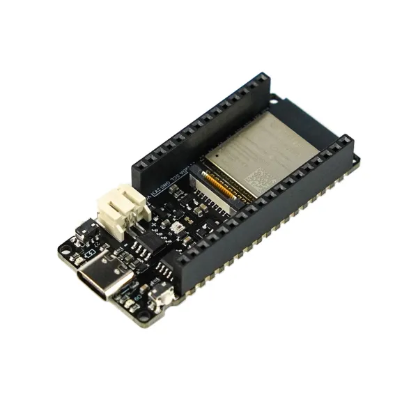 Placa ESP32 de bajo consumo FireBeetle 2 con circuito de carga integrado, puerto USB-C, conector PH2.0 para batería Li-ion y LED RGB WS2812