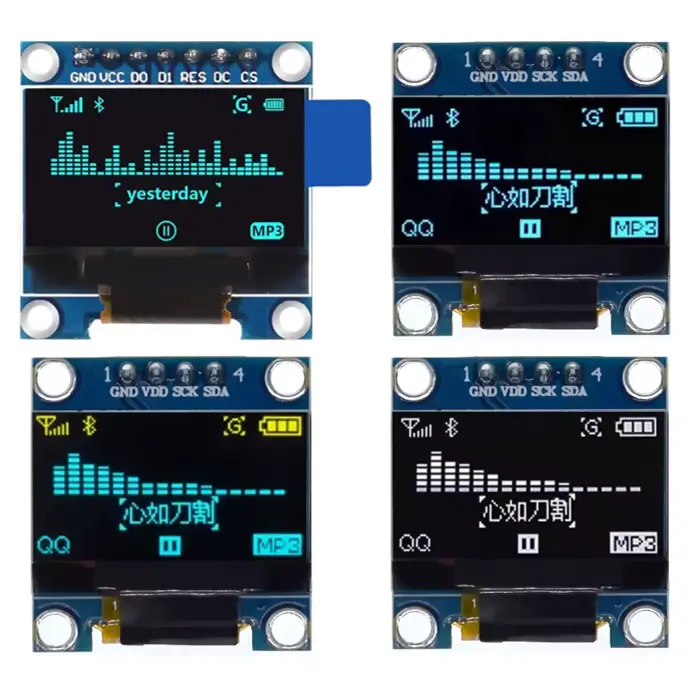 Pantalla OLED 0.96″ 128×64 I2C/SPI, 3.3 V/5 V, varios colores