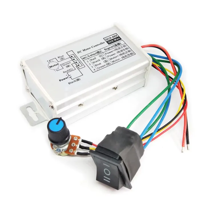 Regulador motor DC reversible 20A 9–60V carcasa metálica