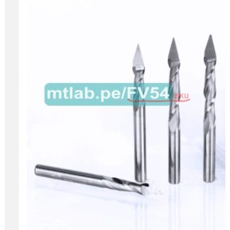Fresa espiral lanza en V para corte de vástago de 3.175mm, 12mm de trabajo, 30 grados y punta de 0.2 mm