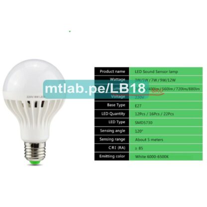 Foco Led con sensor de sonido 3 W
