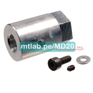 Acople aluminio hexagonal y 6mm eje para rueda