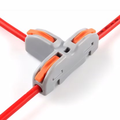 Detalle conexión del conector rápido tipo T para derivación 1×2
