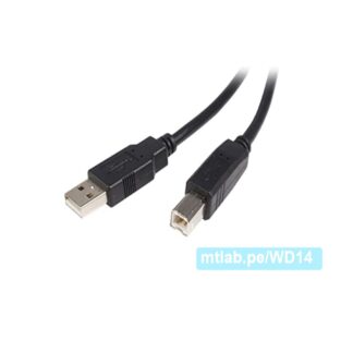 Cable USB Standard A/Macho - B/Macho , tipo USB a Arduino o impresora. 150cm