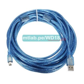 Cable de datos Standard A/Macho - B/Macho , tipo USB a Arduino o impresora. 180cm APANTALLADO.