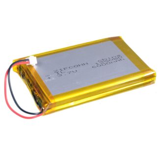 Batería recargable polimero LIPO 3.7V 6000mAh, Modelo: 906090 , aprox. 9x60x90mm. Tensión de carga 4.2V.