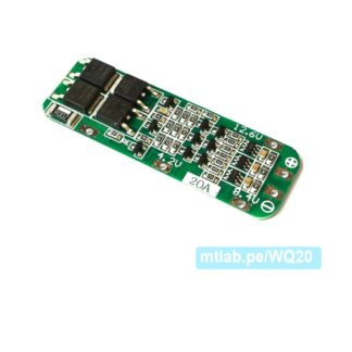 Cargador / controlador BMS para baterias LIPO Li-ion incluido 18650 26650 3S 20A (3 celdas y 20A de corriente máxima en trabajo continuo),