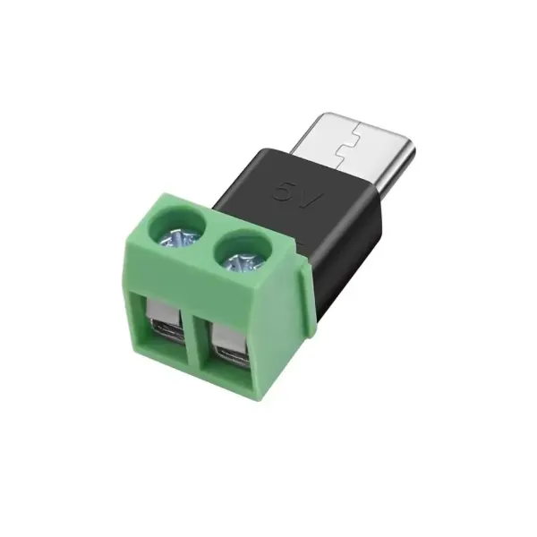 Adaptador tipo C bornera, variante macho, conector Type-C macho a terminal 2 pines