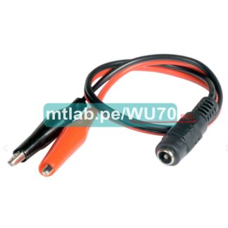 Cable jack DC 2.1mm a cocodrilos rojo/negro 30cm