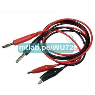 Par de cables rojo/negro banana a cocodrilo 86cm